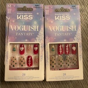 Kiss Voguish Fantasy Joyful Nail Set - Red and Cream